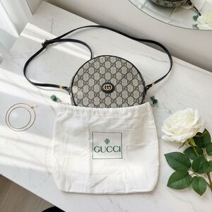 Gucci Monogram navy blue and Gray Crossbody Bag